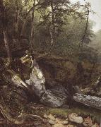 Asher Brown Durand Study from Nature rocks and trees in the Catskills oil